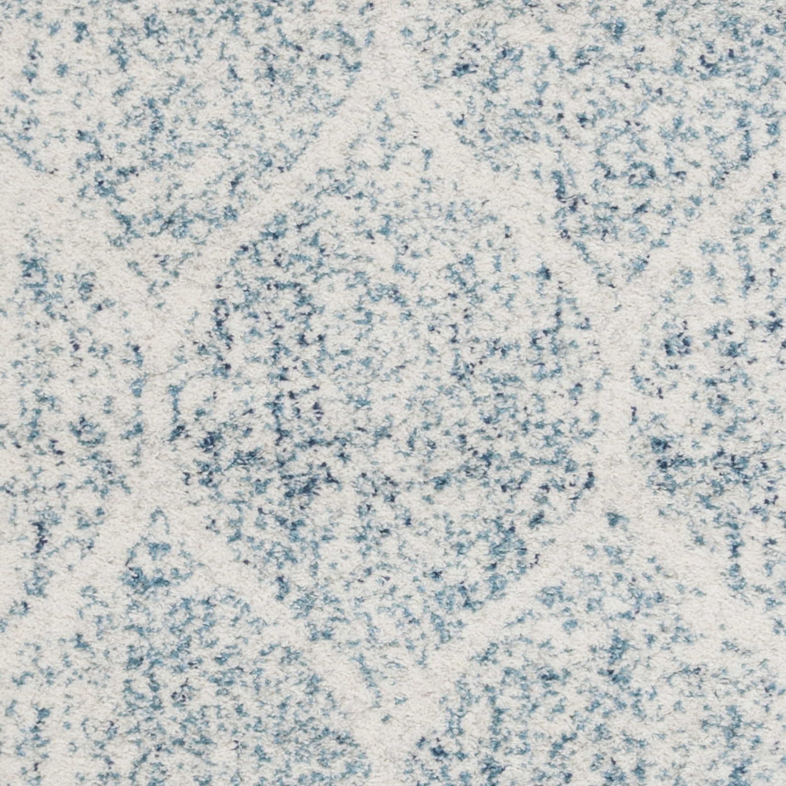 SAFAVIEH Madison Leighton Geometric Runner Rug, Cream/Turquoise, 2'3" x 14'