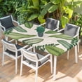 thumbnail image 2 of Green Leaves Table Cloths for 4 Foot Rectangle Tables, Tropical Summer Botanical Watercolor Elegant Rustic Patio Waterproof Elastic Fitted Tablecloths, Washable Rectangular Table Cover for Camping, 2 of 8