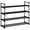Black, 4-tier shoe storage box, metal storage rack 92*30*75cm, variant on 6-Tier Adjustable Shoe Rack Organizer 43in, Metal Frame DIY Storage Shelf for Entryway Bedroom Closet Living Room, Black