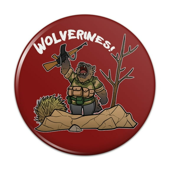 Wolverines War Rifle Pinback Button Pin