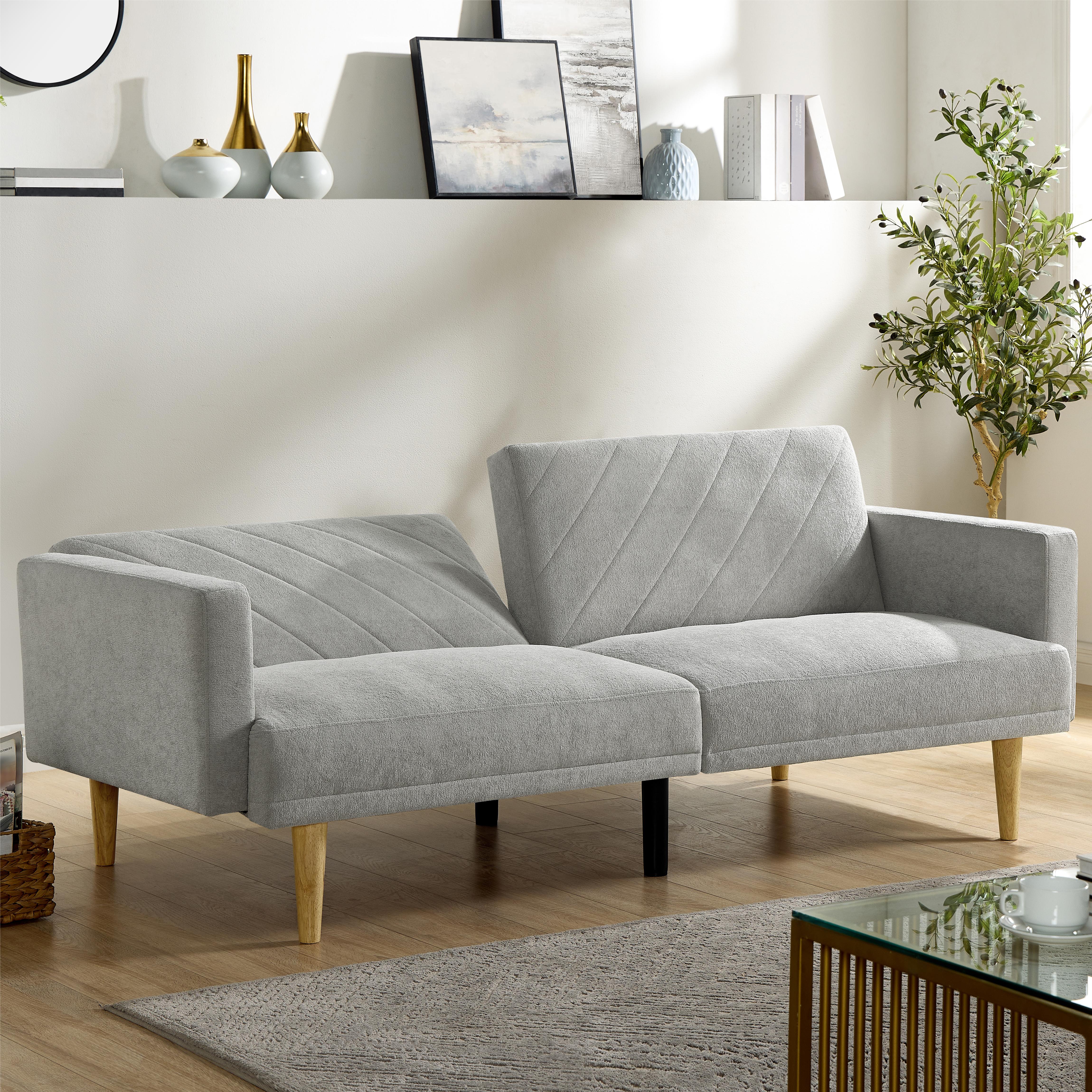 Futon Sofa Bed,Small Sofa,Sleeper Sofa,Mid Century Modern Futon Couch, Sofa Cama for Living Room,Gray