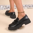 thumbnail image 5 of ZunFeo Womens Chunky Platform Loafers with Fringe and Bow, Black Lug Sole Slip-On Comfortable Work Shoes,,Size 9.5, 5 of 8
