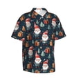 thumbnail image 2 of Balery Cute Santa Claus Gift Print Men's Hawaiian Shirts Short Sleeve Beach Shirt Relaxed Fit Vacation Button Down Shirts-3X-Large, 2 of 9