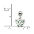 thumbnail image 3 of 925 Sterling Silver Mio Memento Enamel Dangle Butterfly Charm Pendant; for Adults and Teens; for Women and Men, 3 of 3