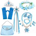 thumbnail image 1 of Vestido de Elsa para niña, vestido de copo de nieve de lentejuelas congeladas, Otoño Invierno, fiesta de Halloween, manga con volantes, disfraz de princesa, 5-6Y Tag-130 Gao Jinjia LED, 1 of 2