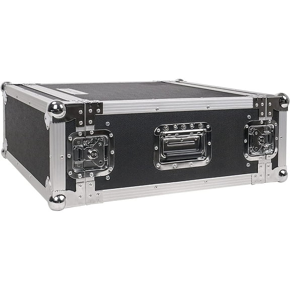 Sound Town 4U PA/DJ Rack/Road Case, 4-Space, with 21" Rackable Depth, Plywood, Metal Ball Corners, Pro Tour Grade Flight Case (STRC-4U)