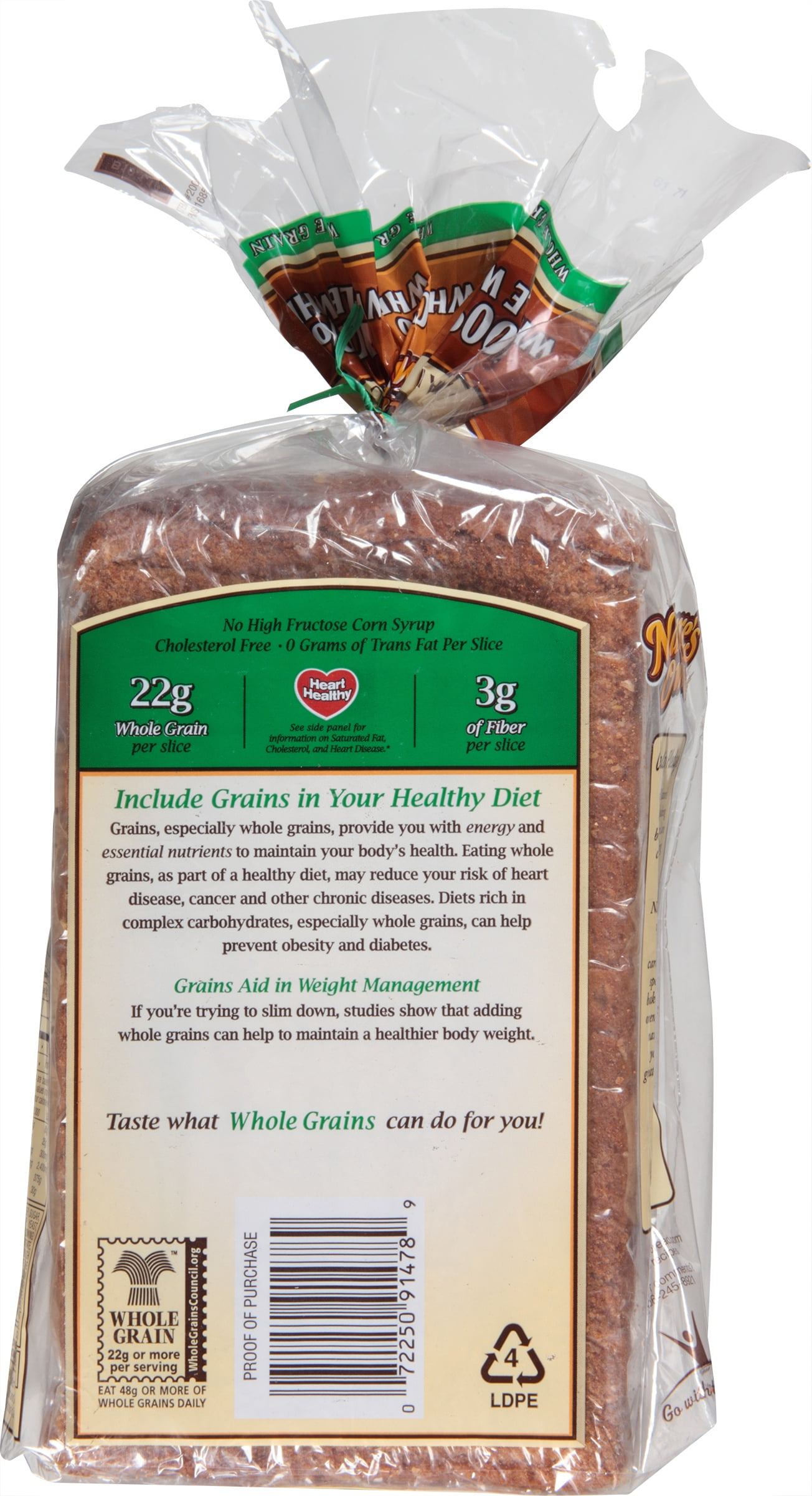 whole wheat bread carbs per slice