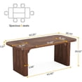thumbnail image 2 of Tribesigns 6.5 ft Conference Table for 4-6 People, Brown Rectangle Meeting Table with Reinforced MDF Top and Black Metal Legs, Office Seminar Training Table, 2 of 5