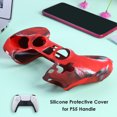 thumbnail image 2 of Funda de silicona con textura de cuero Camo para el controlador inalámbrico PS5 (rojo), 2 of 7