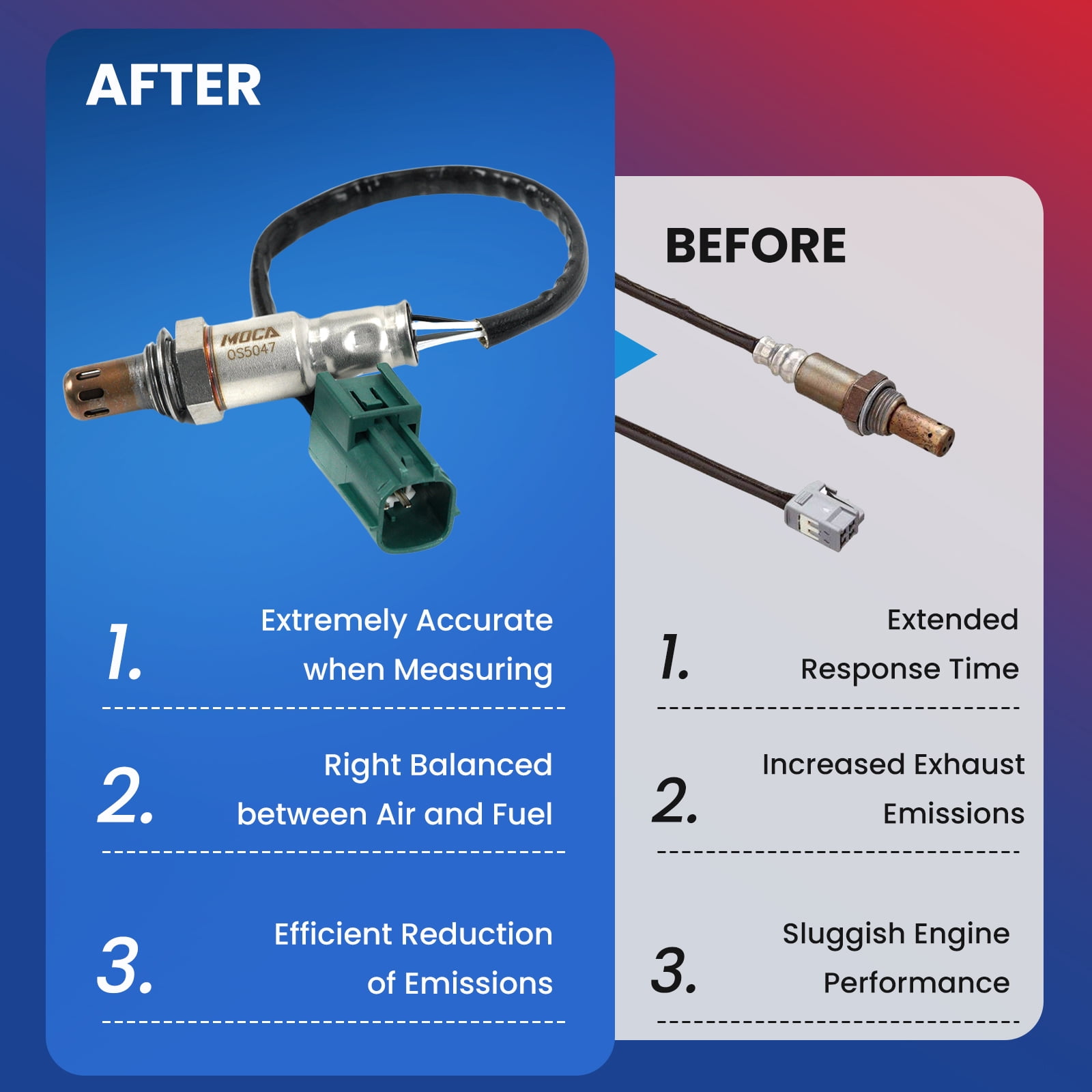 MOCA AUTOPARTS 234-4297 Downstream O2 Oxygen Sensor Fit for 2012-2021 Nissan NV1500 NV2500 NV3500 4.0L & 2005-2012 Nissan Pathfinder 4.0L & 2009-2012 Suzuki Equator 2.5L 4.0L