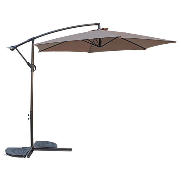 St. Kitts 10 Foot Cantilever Crank Umbrella, Khaki