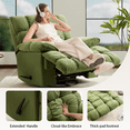 thumbnail image 5 of Oversized Rocker Recliner Chair, Manual Swivel Rocker Recliner for Living Room, Overstuffed Rocking Chair with Breathable Velvety Fabric, Soft Padded Headrest and Armrest, Green, 5 of 7