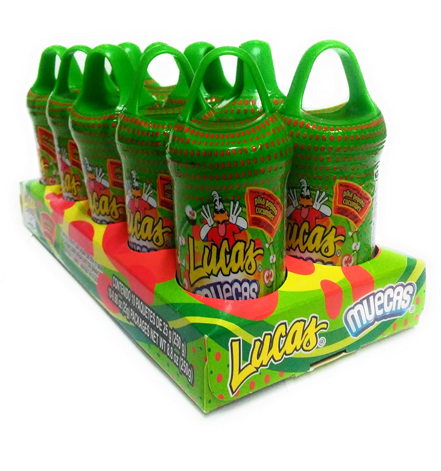 Lucas Muecas Pepino Cucumber Flavored Lollipop with Chili Powder