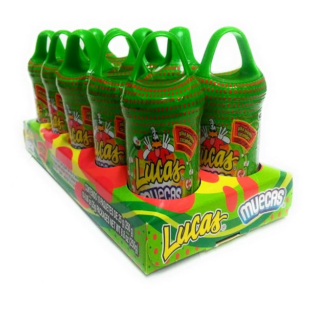 Lucas Muecas Pepino Cucumber Flavored Lollipop with Chili Powder Mexican Candy, 10 Pieces ...