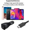 thumbnail image 5 of Fast USB C Dual-Port Car Charger with 2x Type C Cable 5ft Compatible for Sony Xperia 5 III - Dual USB Rapid Adaptive Fast Car Charger - Black, 5 of 5
