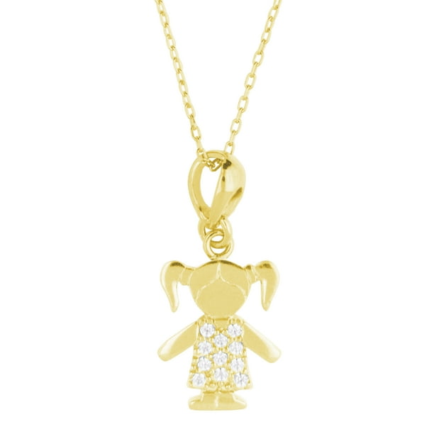 Collar para Mujer con Cristal Fino Swarovski en forma de Niña– Bañado en Oro 14k- Collar Elegante y Brillante-Collares de Mujer de Moda- Joyería para Mujer de Moda- Regalo especial Ortiz Espinosa Temporada