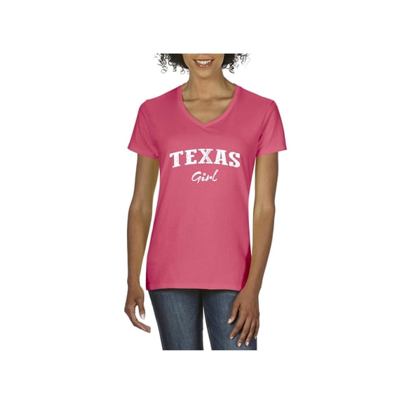 Women's T-Shirt V-Neck Short Sleeve - Texas Girl