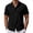 Black, variant on Men's Short Sleeve Button Down Shirt, Eyelet Lace Camp Collar Top for Breathable Summer Wear Blue L