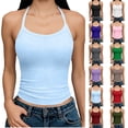 thumbnail image 6 of Titcea Tank Tops for Women, Ribbed Halter Open Back Sleeveless Shirts, Fashion Slim Outdoor Cropped Tank Tops, S-2XL, 6 of 6