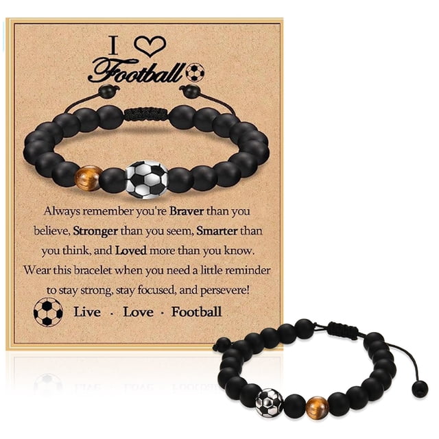 Pulsera de fútbol KORAS, regalos para niños, regalos de fútbol para adolescentes de 13 a 15 años, 16 a 18 años, regalos de cumpleaños, Navidad, graduación para hijo, nieto, sobrino, hermano