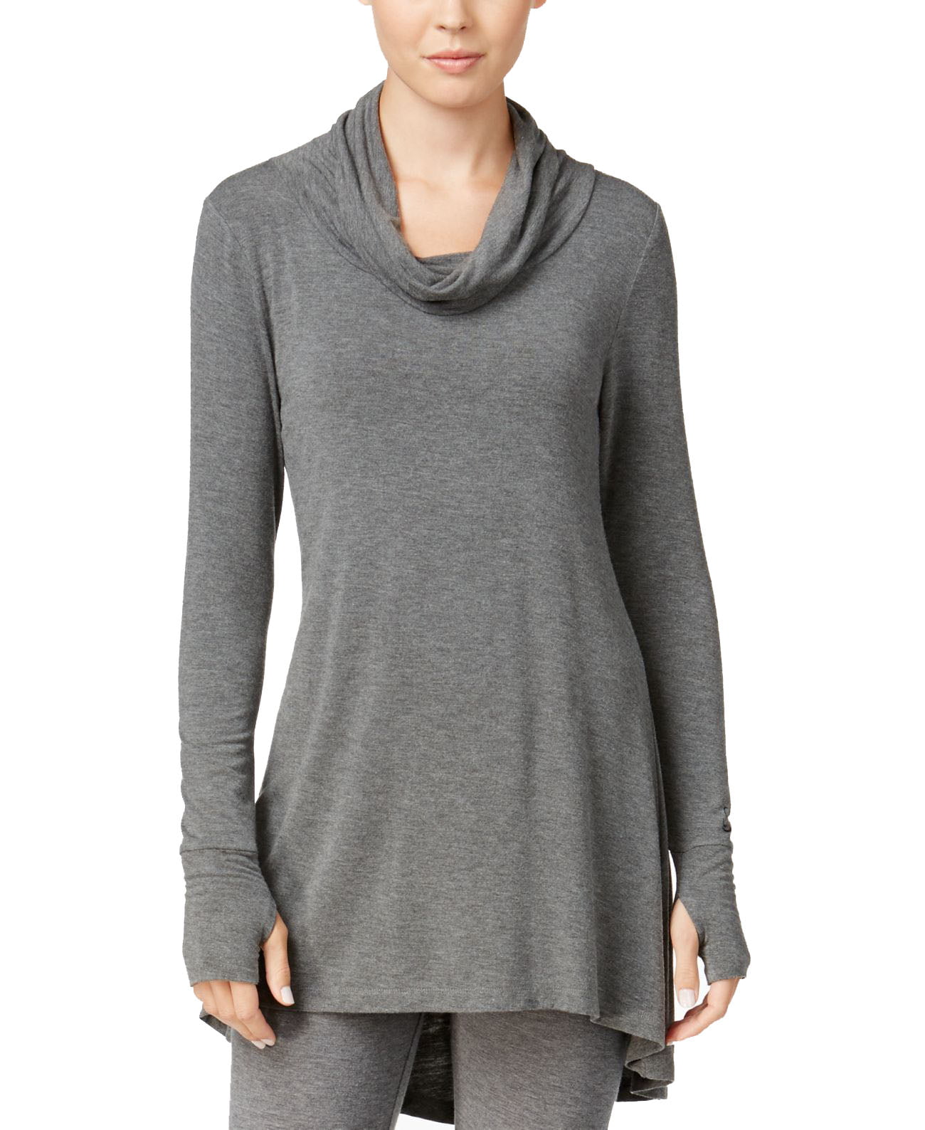 Cuddl Duds Women's Softwear Stretch Cowl-Neck Tunic, Charcoal, Small ...