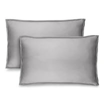 Bare Home Pillow Sham Set - Premium 1800 Collection - Double Brushed - Standard, Light Gray