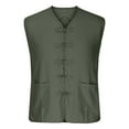 thumbnail image 5 of Nnhblu Mens Undershirts V-Neck Sleeveless Cotton Linen Athletic Tshirts Shirts Army Green L, 5 of 8