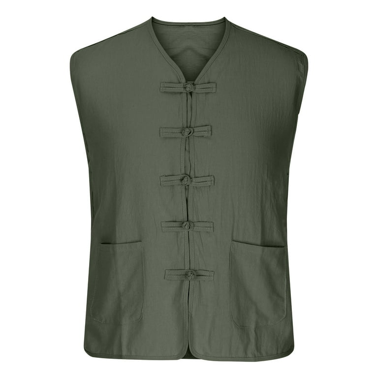 junhashimoto - 【TFW49 】STAND COLLAR VEST Wancir Kung Fu Uniform Vest Chinese Waistcoat Wing Chun