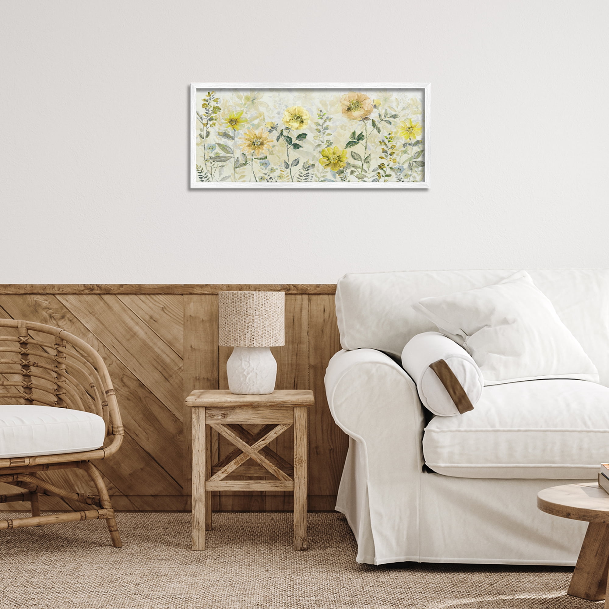 Stupell Industries Yellow Buttercup Garden White Framed Giclee Art, design by Sally Swatland