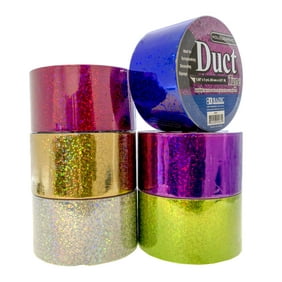 BAZIC Holographic Colored Duct Tape 1.88" X 5 Yards, Multi-Use Tear by Hand, 6-Pack