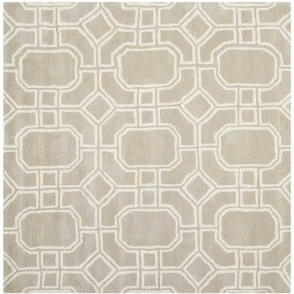 SAFAVIEH Soho Avery Geometric Area Rug, Grey/Ivory, 6' x 6' Square