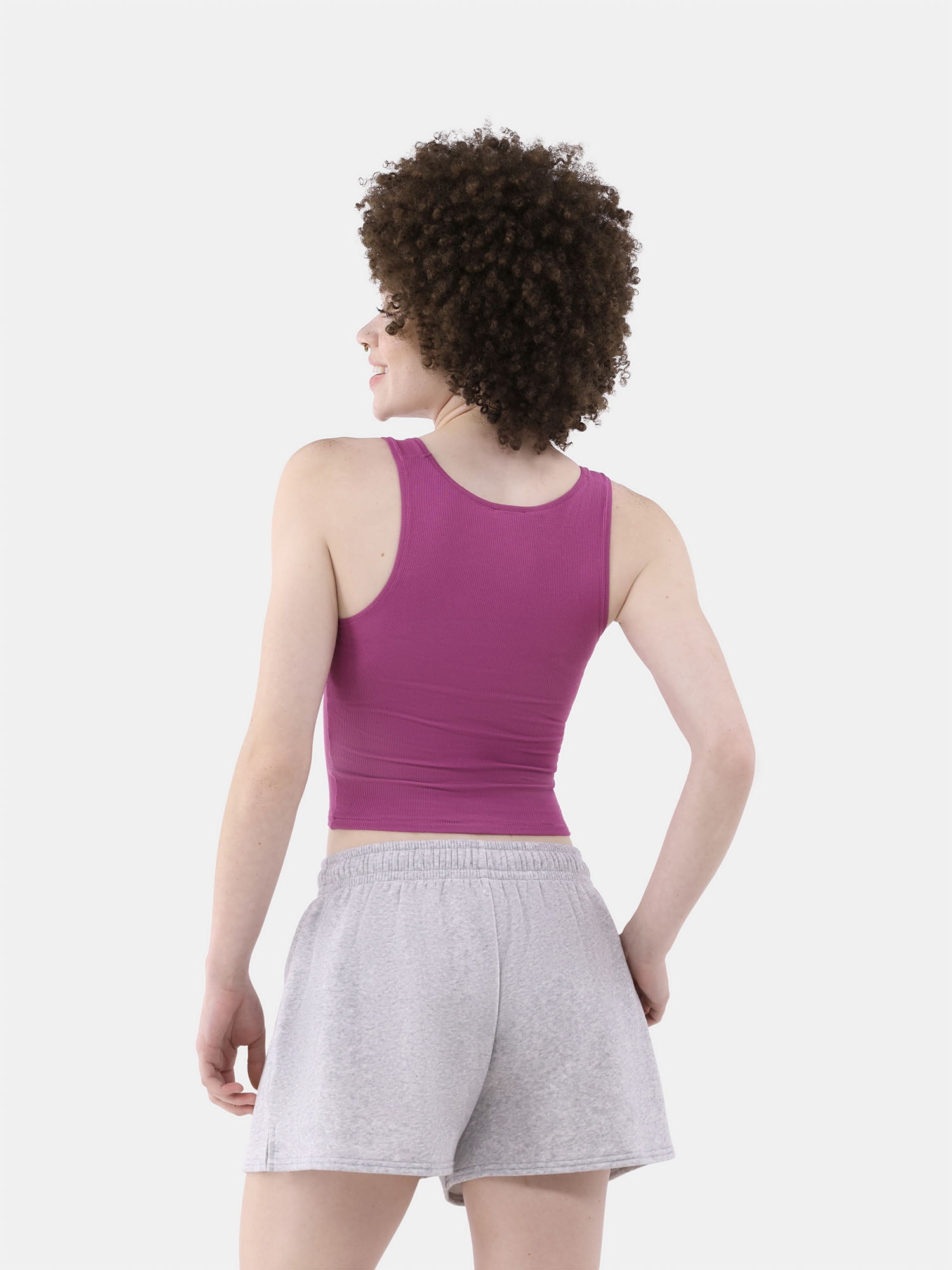 No Boundaries Women's Cotton Ribbed Cropped Tank Top, Sizes