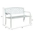 thumbnail image 4 of Metal Garden Bench 50" L White Lattice Design, 4 of 4