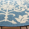 thumbnail image 3 of SAFAVIEH Courtyard Yvette Floral Indoor/Outdoor Area Rug, Blue/Natural, 5'3" x 5'3" Round, 3 of 8
