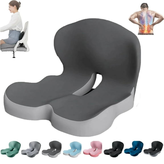 Seravalabs Cushion, Seravalabs Orthopedic Cushion, Ergonomic Memory Foam L-Shaped Integrated Seat Cushions, Instant Relief Sciatica Pain,Non Slip for Office Chair, Car Seat