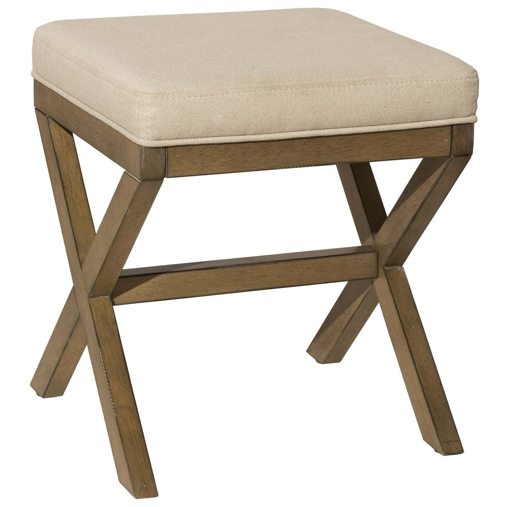 Hillsdale Furniture Somerset Backless Wood Vanity Stool, Fog Walmart