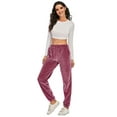 thumbnail image 7 of KingShop Women Velvet Pants Trouser Joggers Velour Sweatpants Winter Casual Active Yoga Sportswear Pants Velour Track Pants with Pockets, 7 of 7