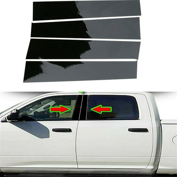 4x Piano Black Posts Pillar Set Door Trim For Dodge RAM 1500 2500 3500 2009-2018