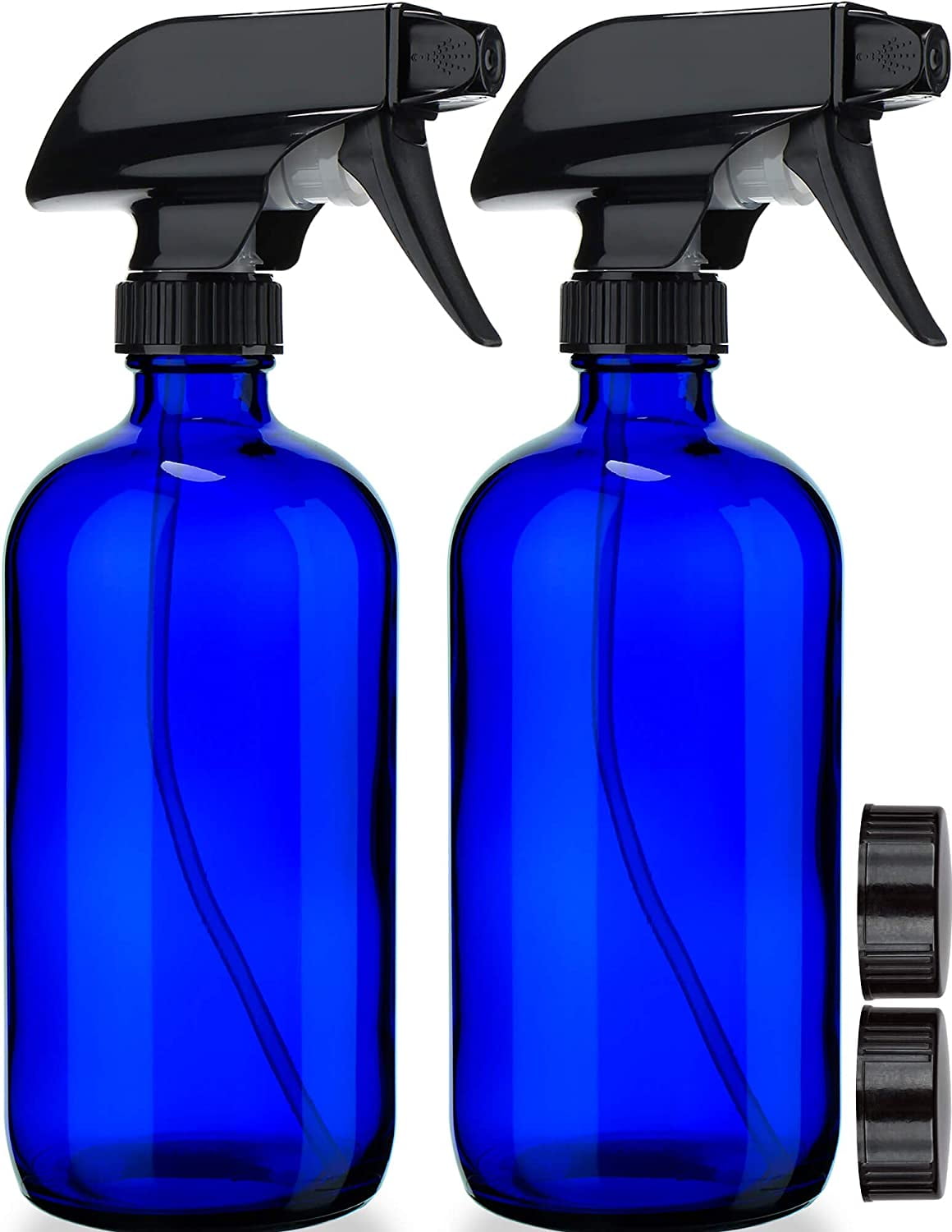 YAMYONE Plastic Spray Bottle 2 Pack 16 oz Bleach/Vinegar/Rubbing Alcohol Safe Professional Heavy Duty Empty Spraying Bottles Sprayer Cleaning Solutions Mist Squirt Water Bottles with Measurements 