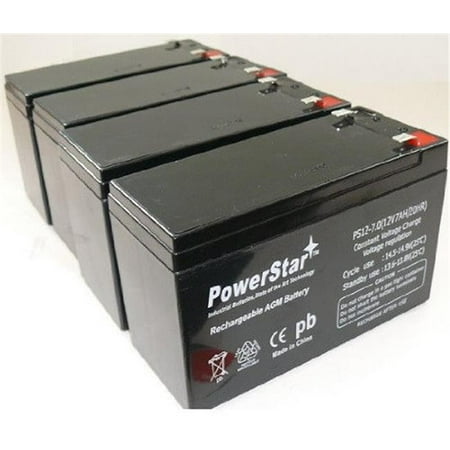 Upg Kit - PowerStar PS12-7-4Pack07 X4 RBC25 UPS Complete Replacement Battery Kit for APC RBC25