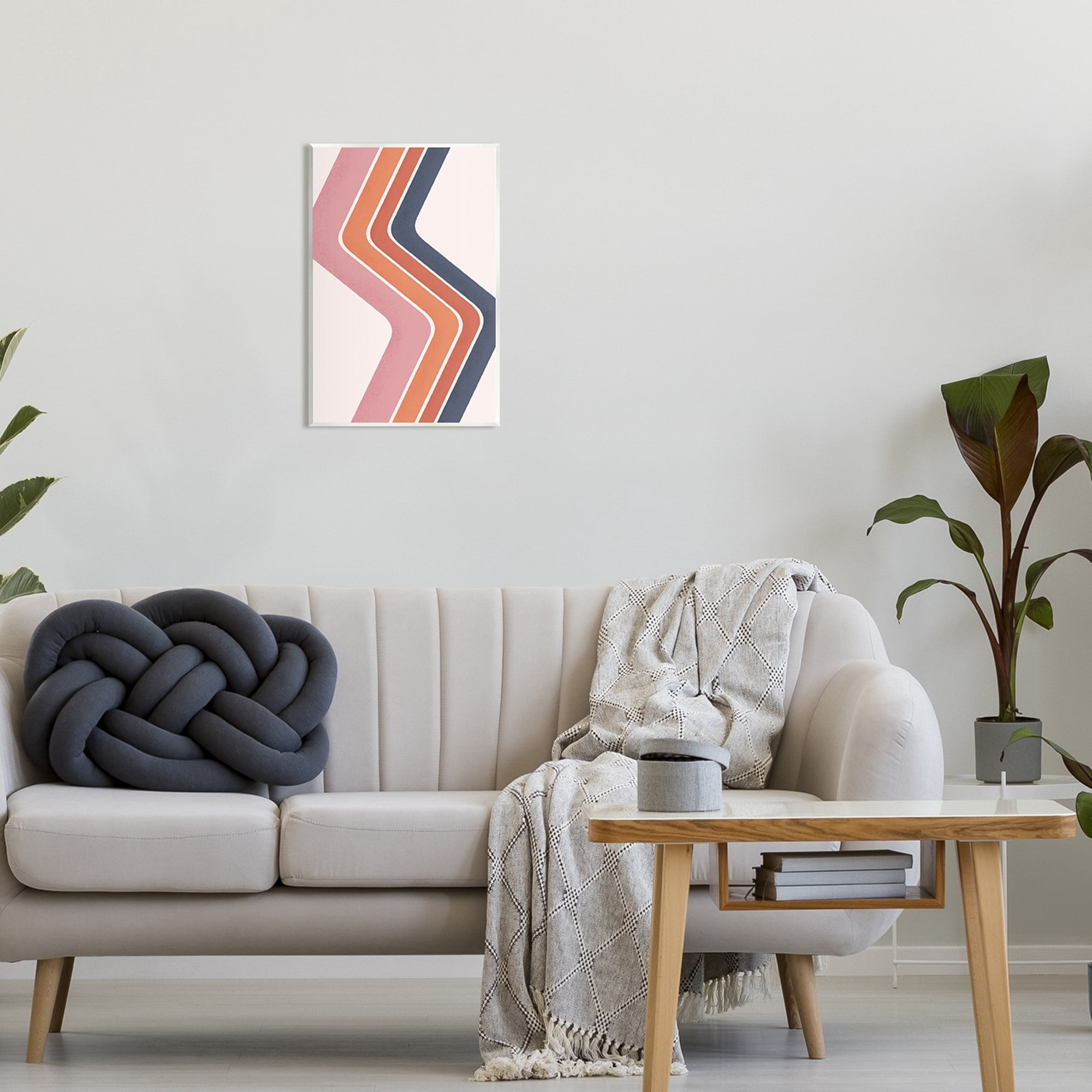 Stupell Industries Retro Smooth Stripe Lines Vintage Shapes Pattern Graphic Art Unframed Art Print Wall Art, Design by JJ Design House LLC