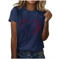 thumbnail image 5 of Neewe Womens Lover Heart Graphic V Neck Shirt Valentines Funny Couple Matching Casual Short Sleeve Tee Tops, 5 of 5