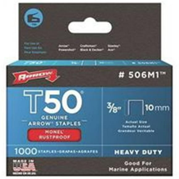 Arrow Fastener 2545564 0.37 in. T50 Monel Staple, 1000 Per Pack