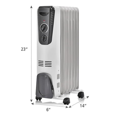 Gymax 1500W Oil Filled Radiator Heater Portable Space Heater w/ 3 Heat  Settings | Walmart Canada
