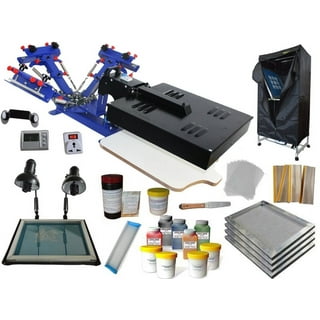 Techtongda 3 Color Silk Screen Printing Kit Screen Printer T-Shirt Printing Press Bundle #006888