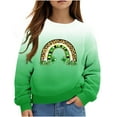 thumbnail image 2 of Oxodoi Kids St.Patrick's Day Shirt for Boys Girls Patchwork T-Shirts Long Sleeve Tops, 2 of 5