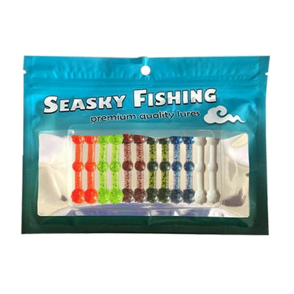 Necvior 12Pieces Soft Silicone Fishing Lure Worm Baits Jigging Wobbler Fishing Lures Artificial Swimbaits for Saltwater Fishing