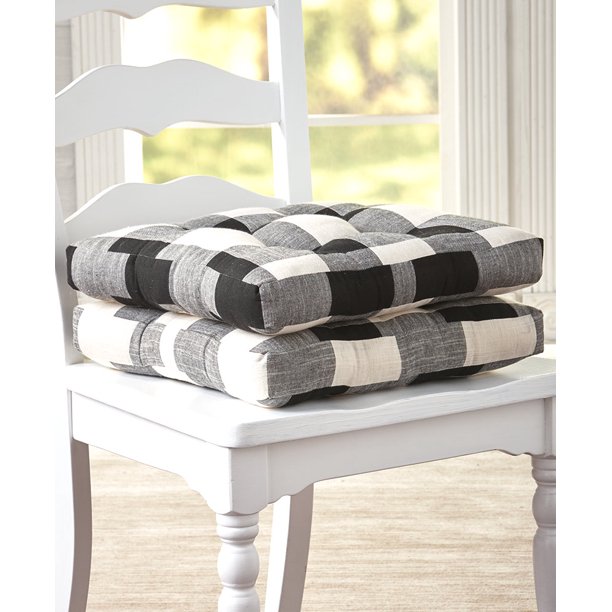 Buffalo Check Chair Pads (Black)