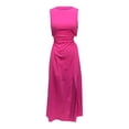 thumbnail image 4 of B91xZ Robes Printemps Été pour Femmes Décontractées Col en V Sans Manches Invité de Mariage Vacances Plage Longue Robe, Rose Vif m, 4 of 5