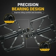 Addmotor Aluminum Alloy Road/Mountain Bike Platform Pedals, Black Anti-Skid Nails